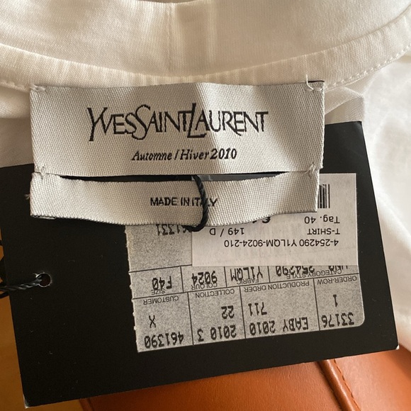 NEW YSL Yves Saint Laurent TSHIRT/top/blouse S-M/8 US= 40 France Made in Italy - Picture 6 of 12
